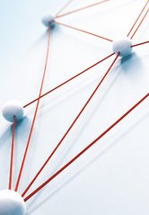 Netz aus roten Fäden